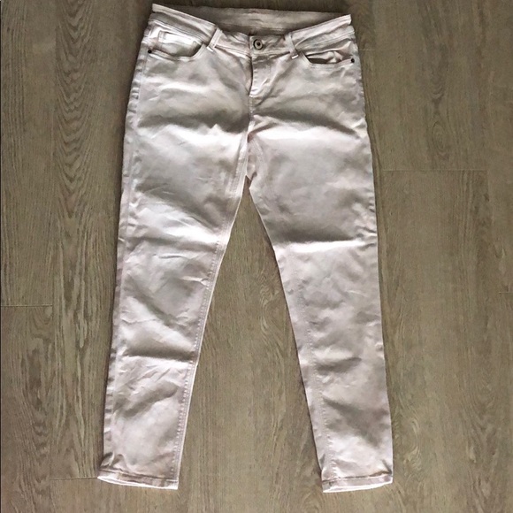 Zara Basic Denim cropped pant (light blush pink) - Picture 4 of 4